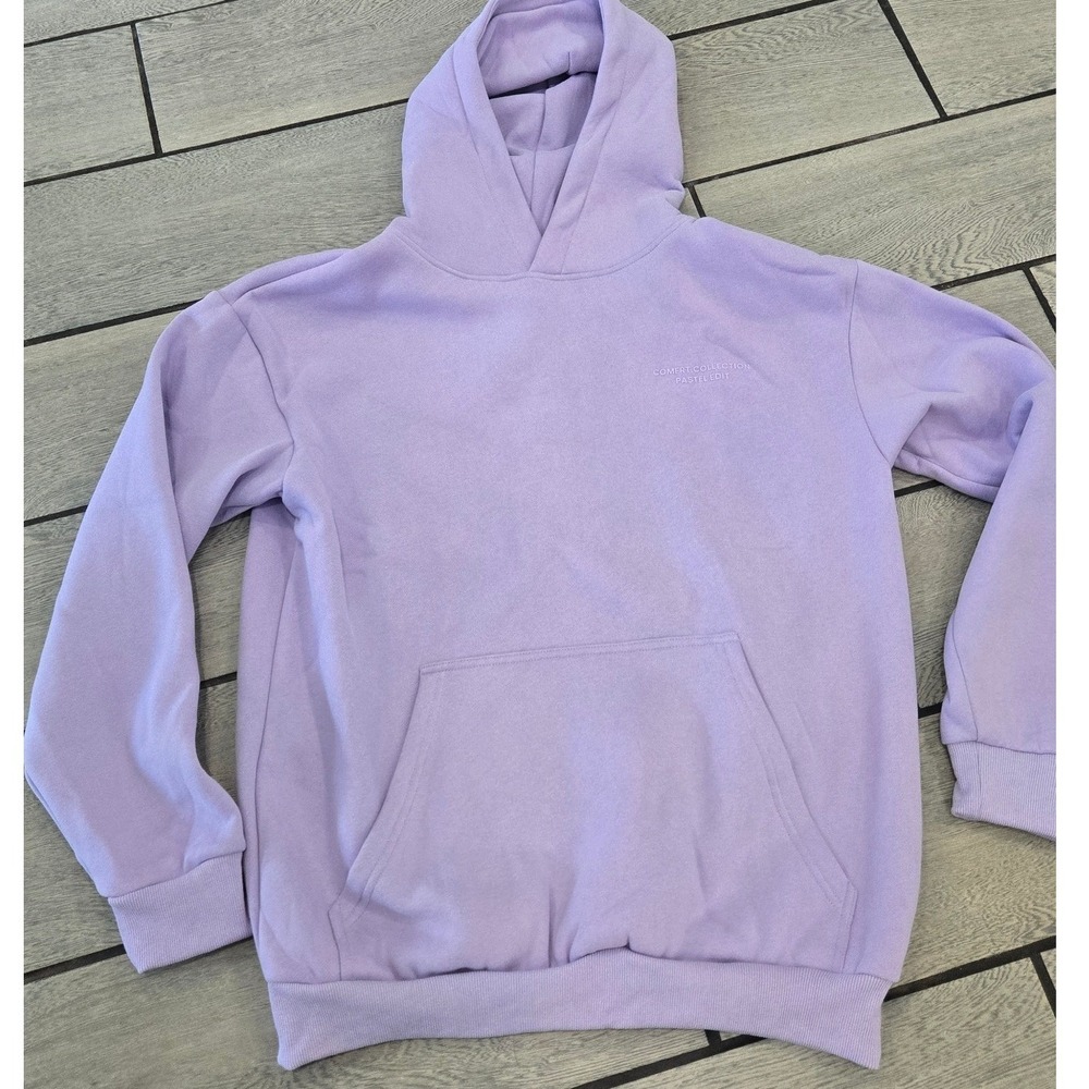 Comfrt Pastel Edit Hoodie Lavender Purple Pullover Sweatshirt KJHU64 Mens Medium